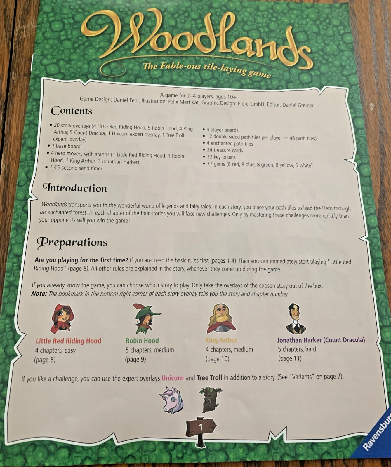 2018 RAVENSBURGER WOODLANDS BOARD GAME NEW-OPEN BOX