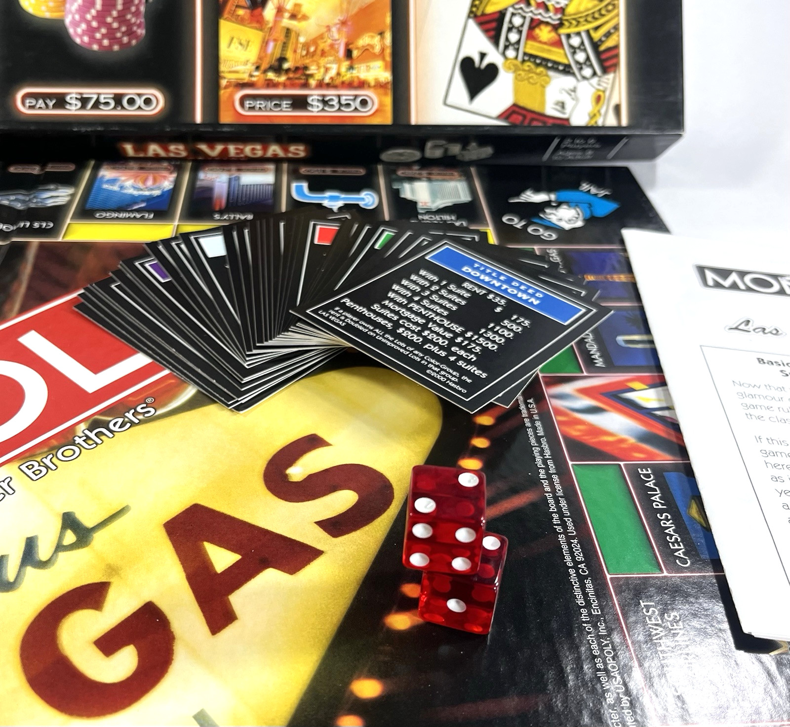 Monopoly Las Vegas Edition Parker Brothers Vintage 2000 Board Game Complete