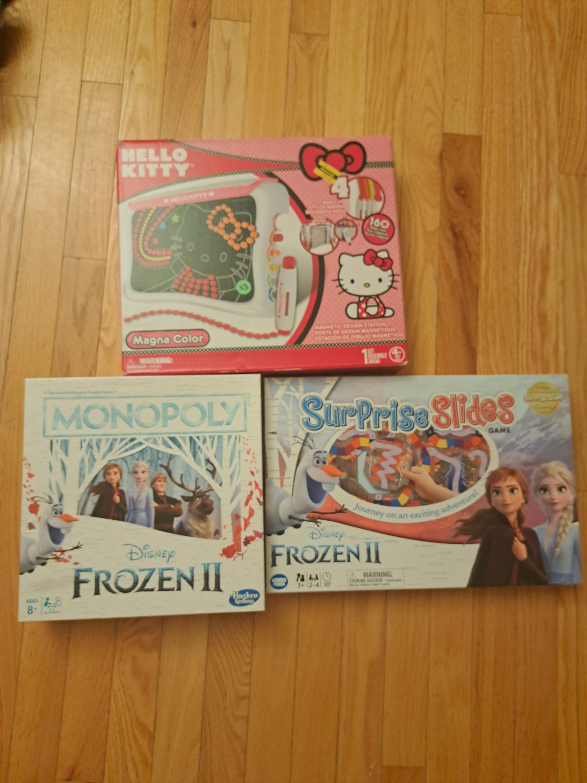Disney Frozen 2 Surprise Slides Game Elsa Anna Olaf Monopoly Hello Kitty Magna