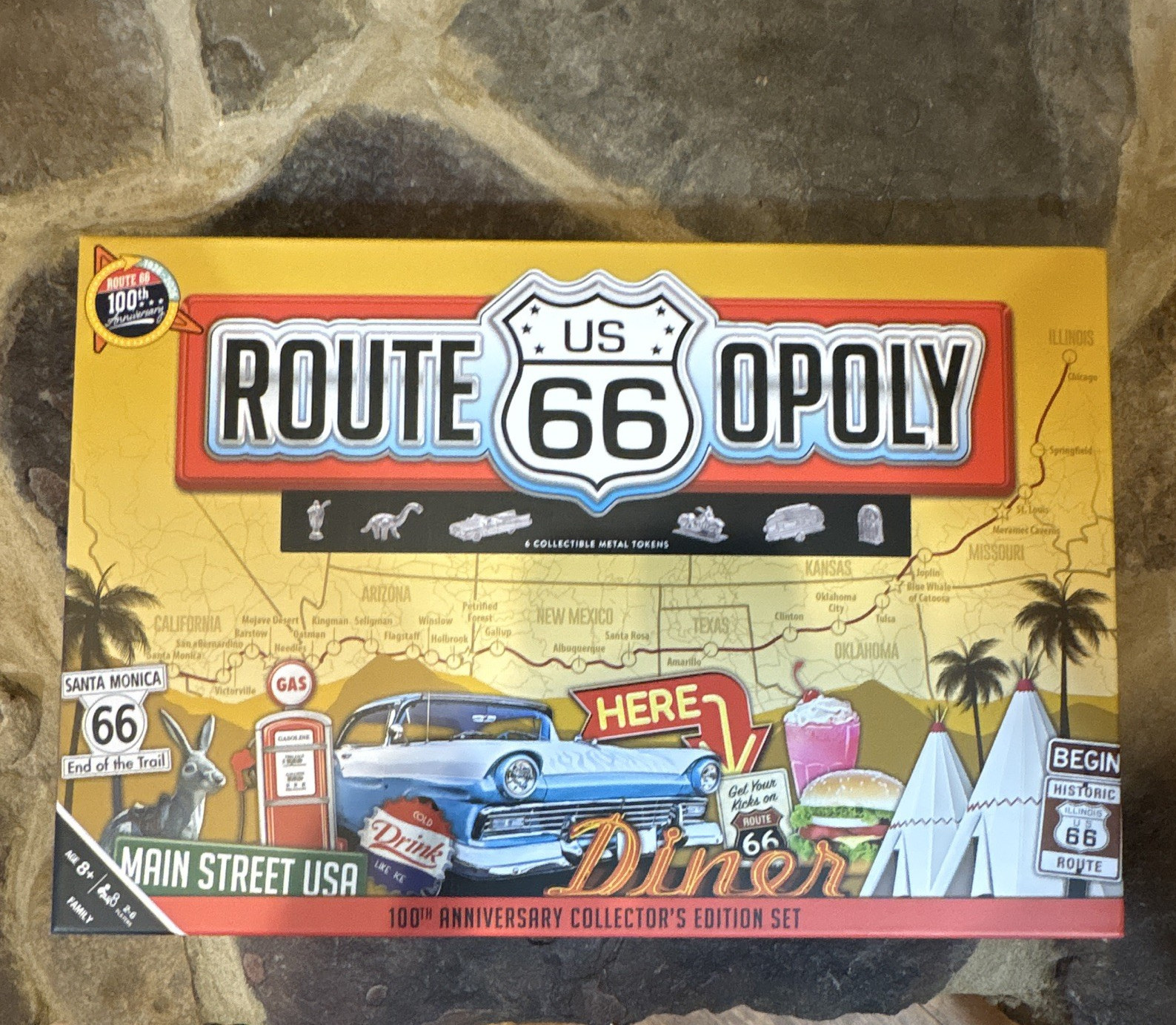 MasterPieces Route 66-Opoly Collector’s Edition 100th Anniversary Board Game 8+