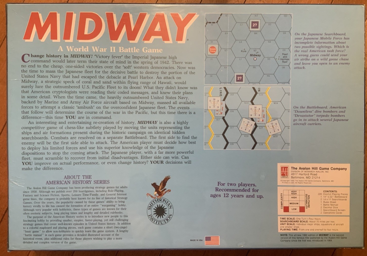 Midway (Smithsonian Edition). Avalon Hill 1992. SW