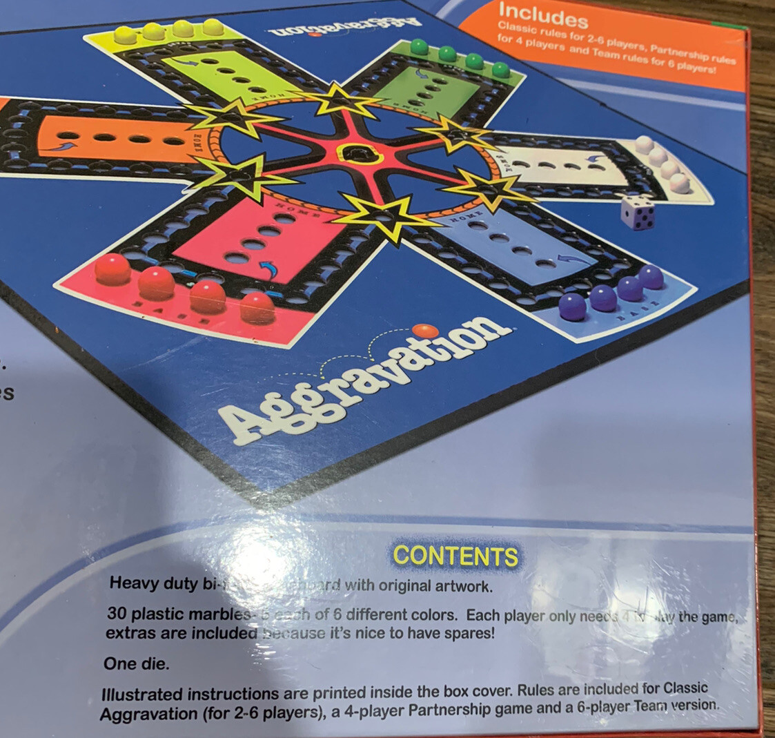 New Original Aggravation Marble Race Board Game Artwork Sealed