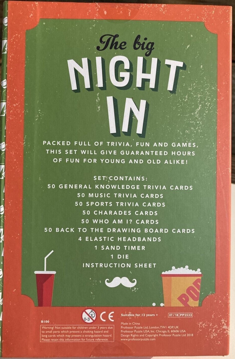 The Big Night In Trivia Game Professor Puzzle STOCK PHOTOS