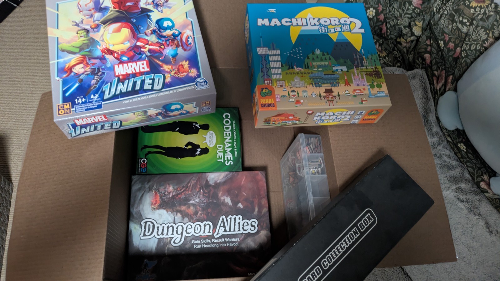 Machi Koro 2 Board Game, Code Names Duet, Marvel United, Dungeon Allies