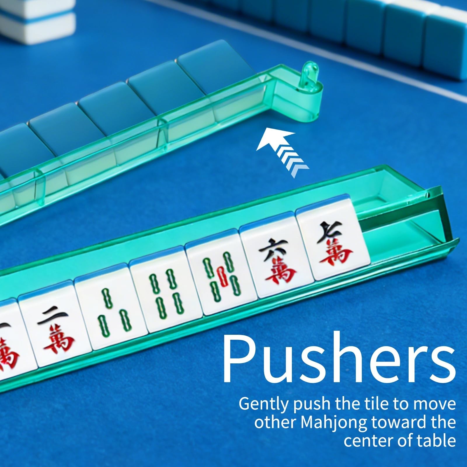 17.6″ Modern Mahjong Racks Set of 4 – Multi-Color Acrylic Pushers & Rods Combo