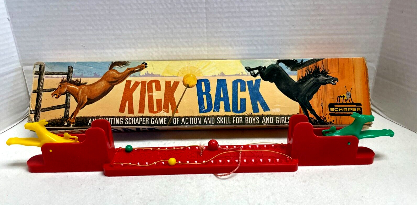 Vintage Schaper Kick Back Game of Action & Skill Complete in Original Box 1965