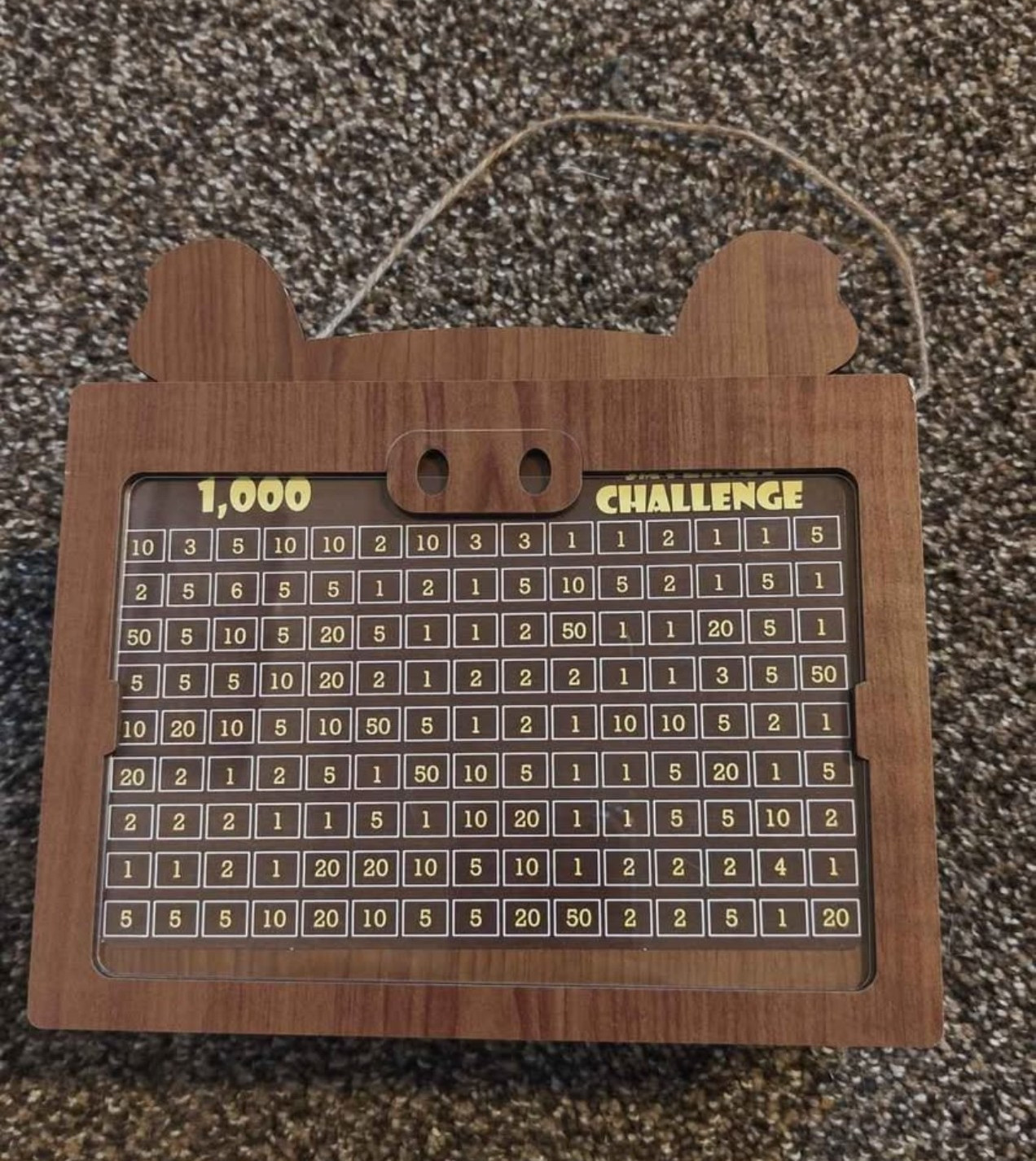 1,000 Challenge Wooden Hanging Has 3,000 5,000 10,000 And Custom