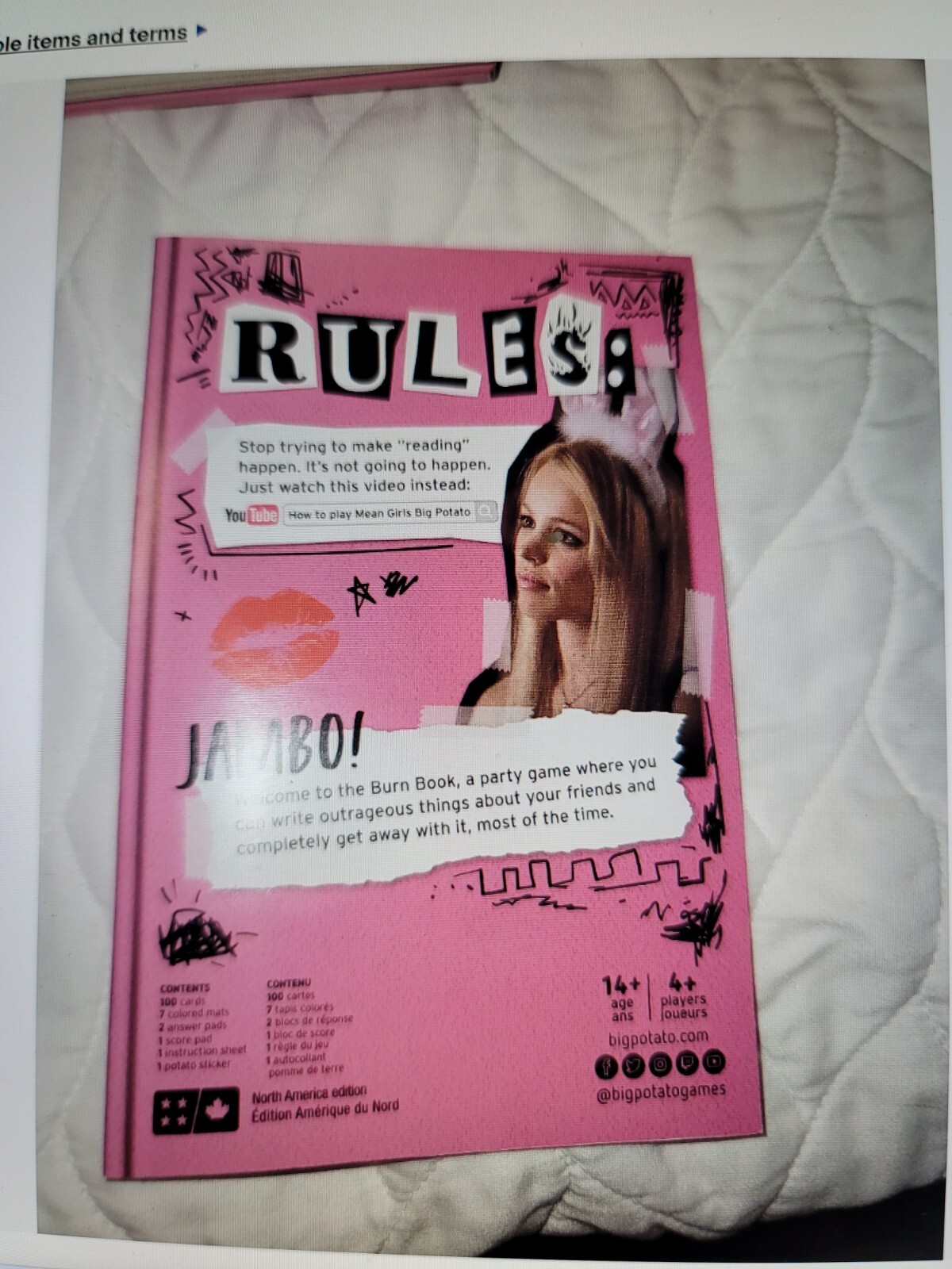 MEAN GIRLS Burn Book The Party Game Board Game By Big Potato Games Truth Bombs