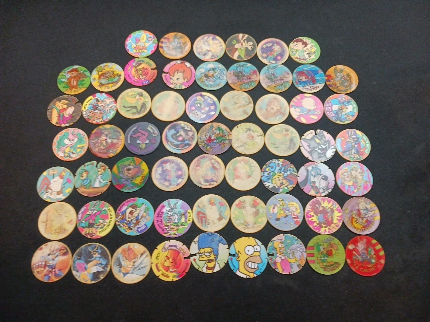 60 Vintage Tazos Sabritas Pogs Mexico Rare 1994-1995 Warner Bros, 20th C Fox Mix