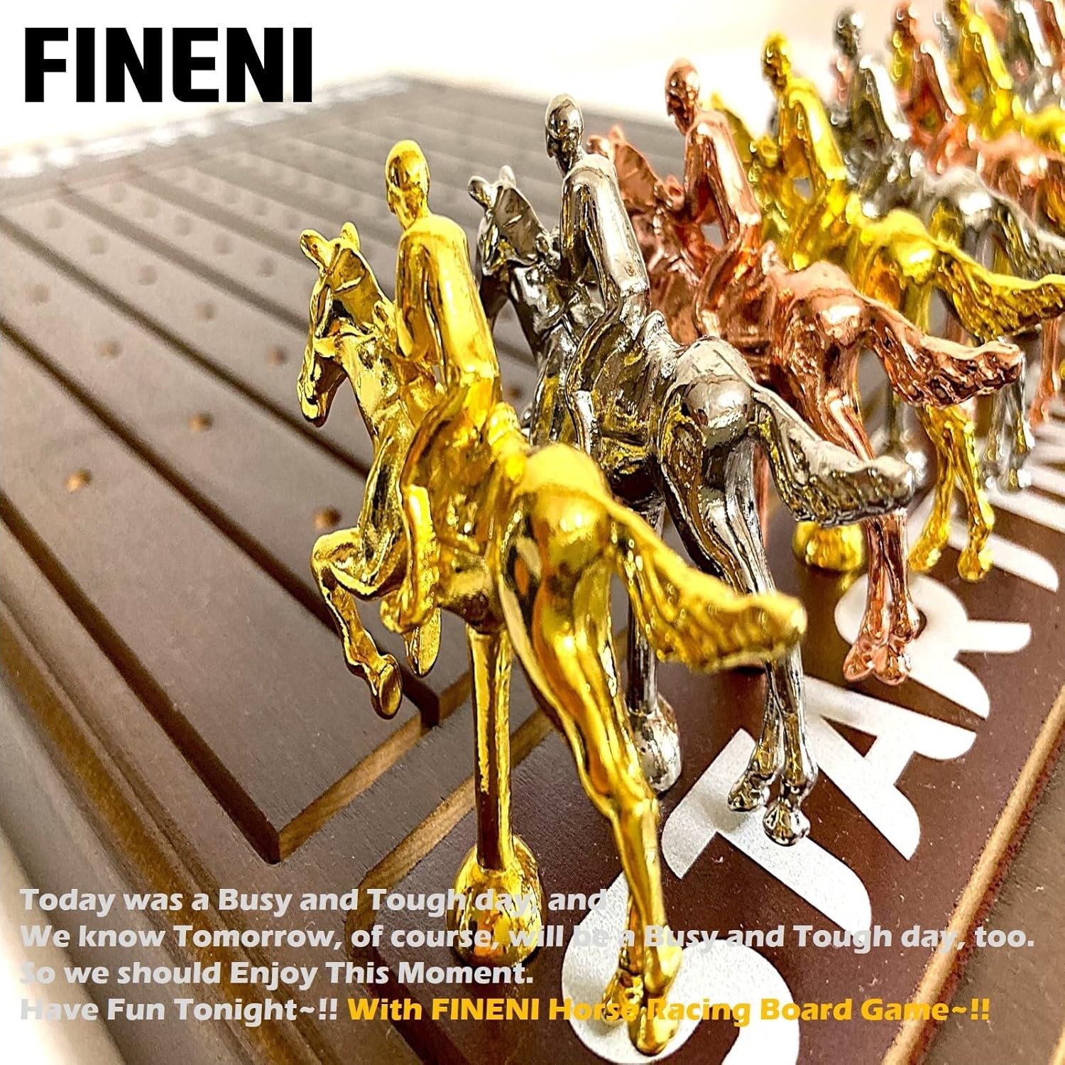 Horse Racing Game for Adults, Horse Race Board Game with 11 Luxurious Metal Hors