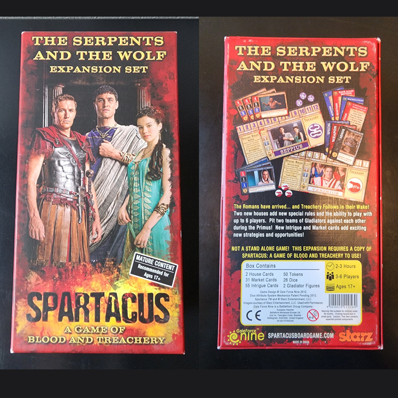 Spartacus: The Serpents and The Wolf Expansion Set (2013) RPG Board Game GF9