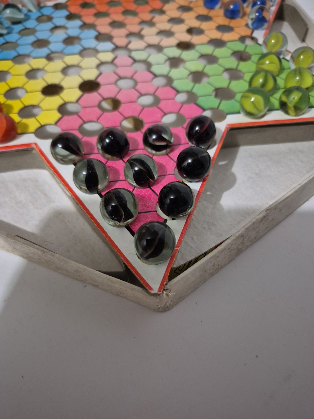 Chinese Checkers PP009 Made in China Schylling Board Game Glass Marbles Complete