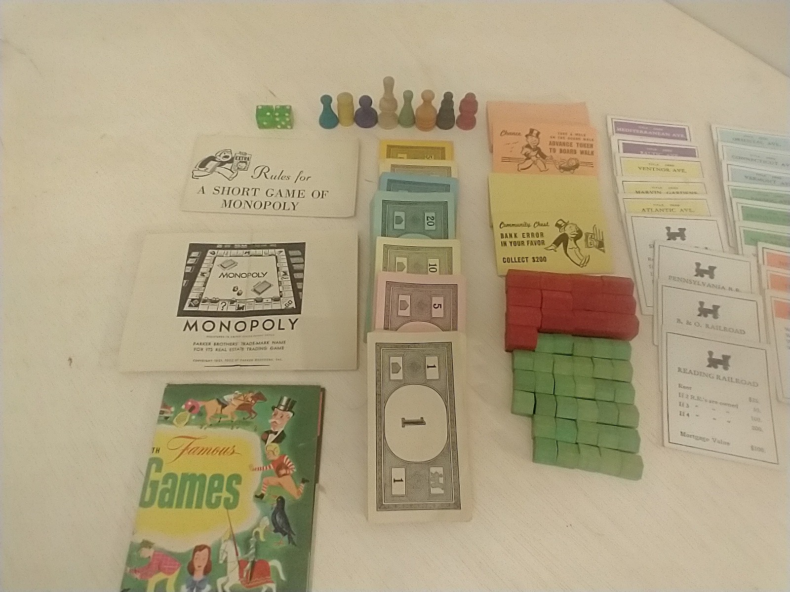 Vintage 1950’S Monopoly Popular Edition Parker Bros./ FLINCH 1938/