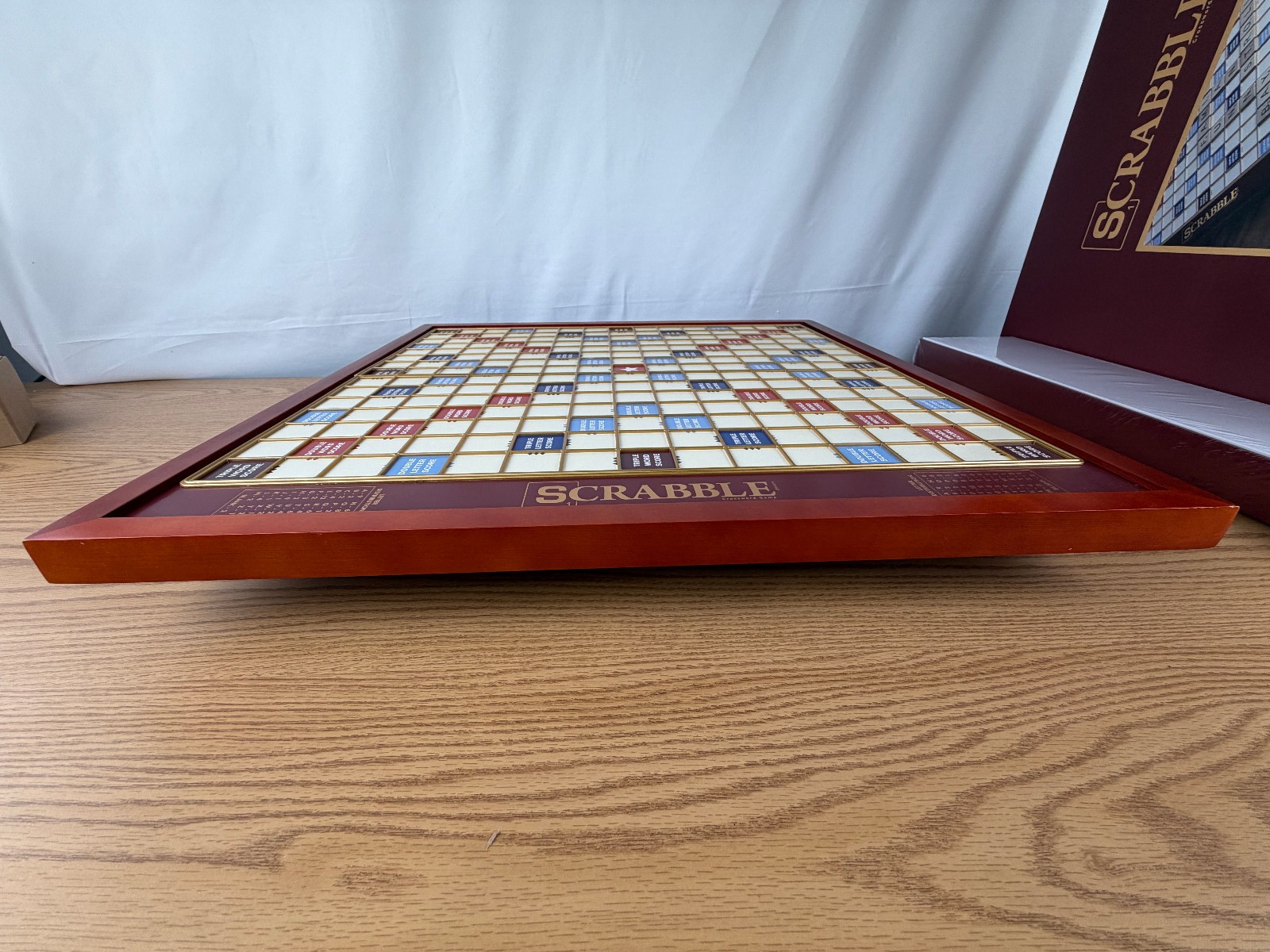 Scrabble Giant Deluxe Wooden Edition Turntable Board Game Open Box Item