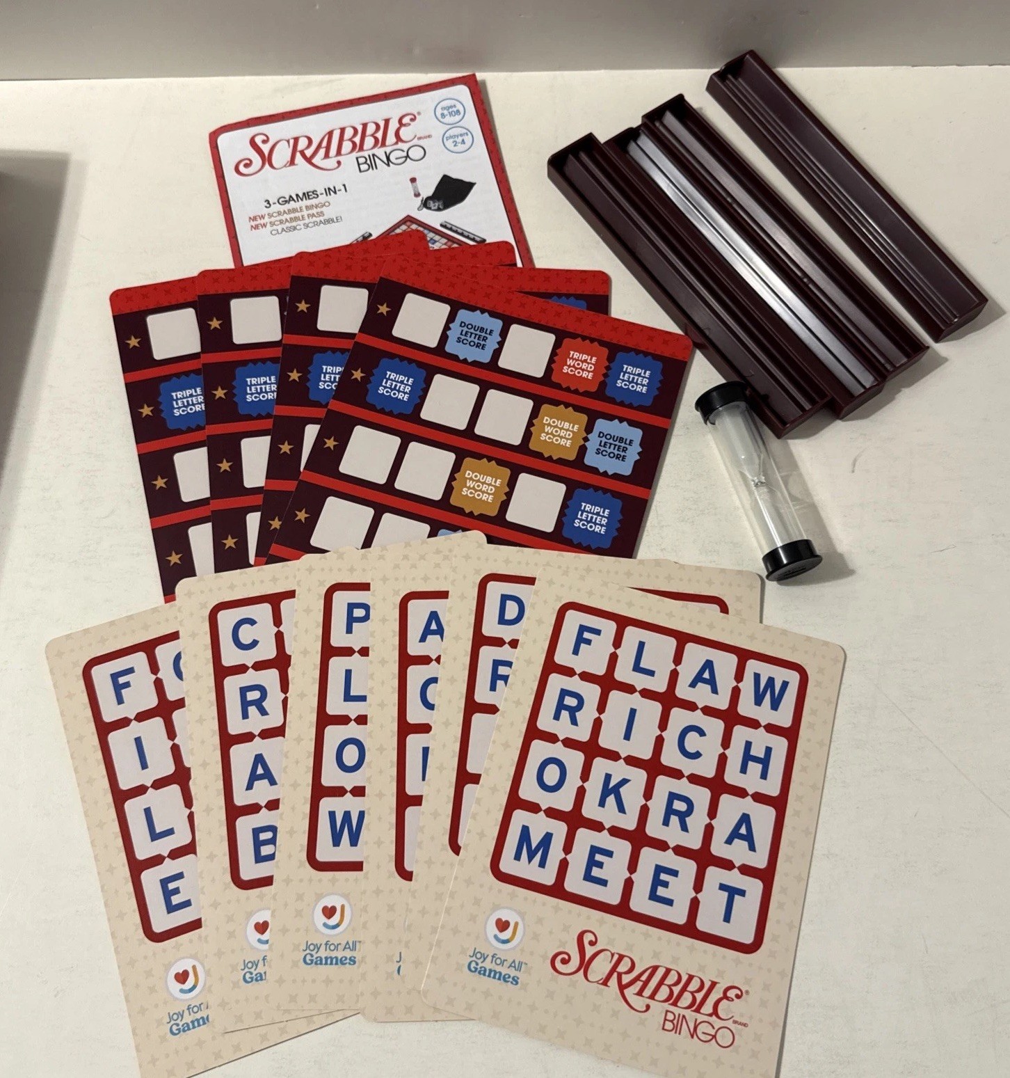 Scrabble Bingo 3-in-1 Word Games by Hasbro – 2023 Edition – Complete!