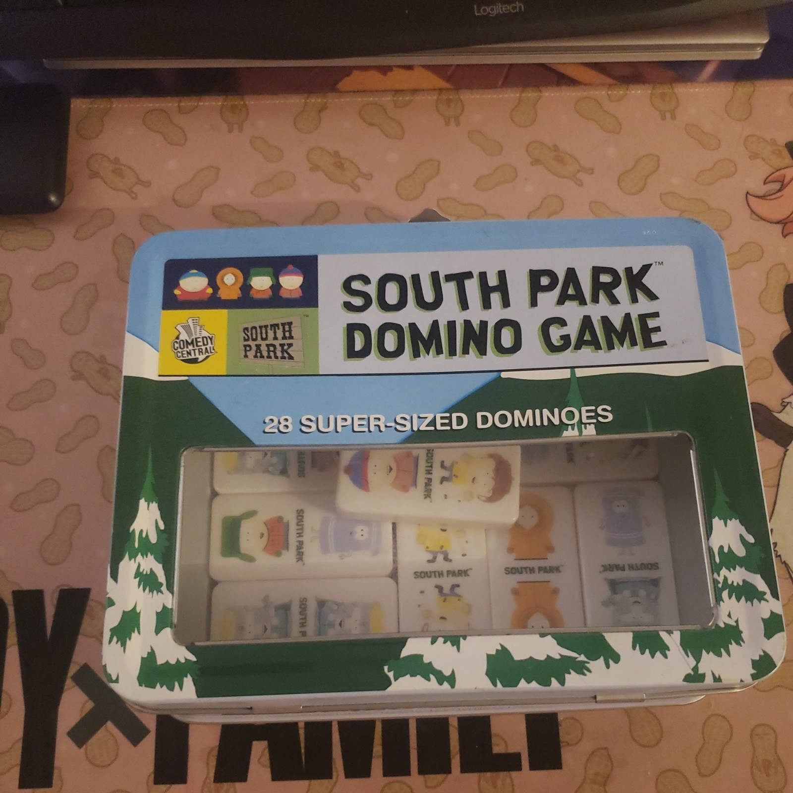 South Park Comedy Central Domino Game 28 Super-Sized Dominoes With Lunch Box Toy