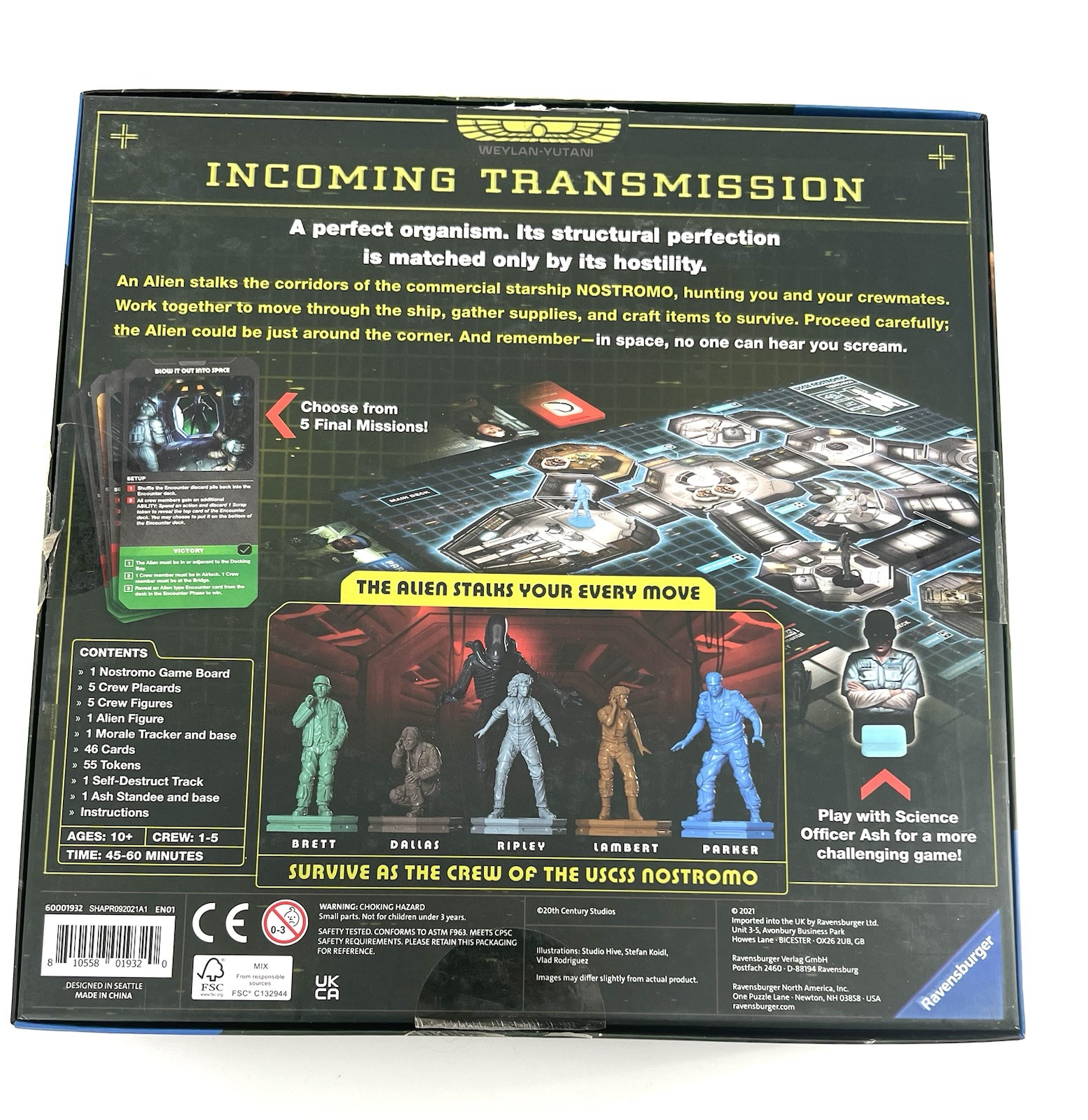 Ravensburger Alien Fate of The Nostromo Board Game Mint Open Box Complete!