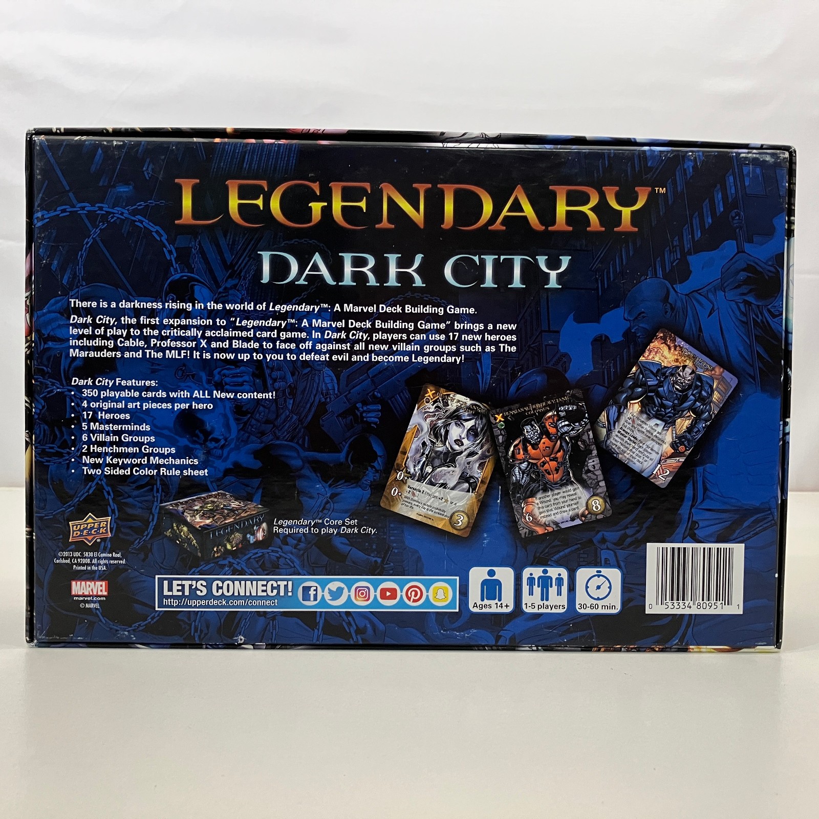 Marvel Legendary Dark City Expansion 2013 Deck Building Game 1-5 Players Age 14+