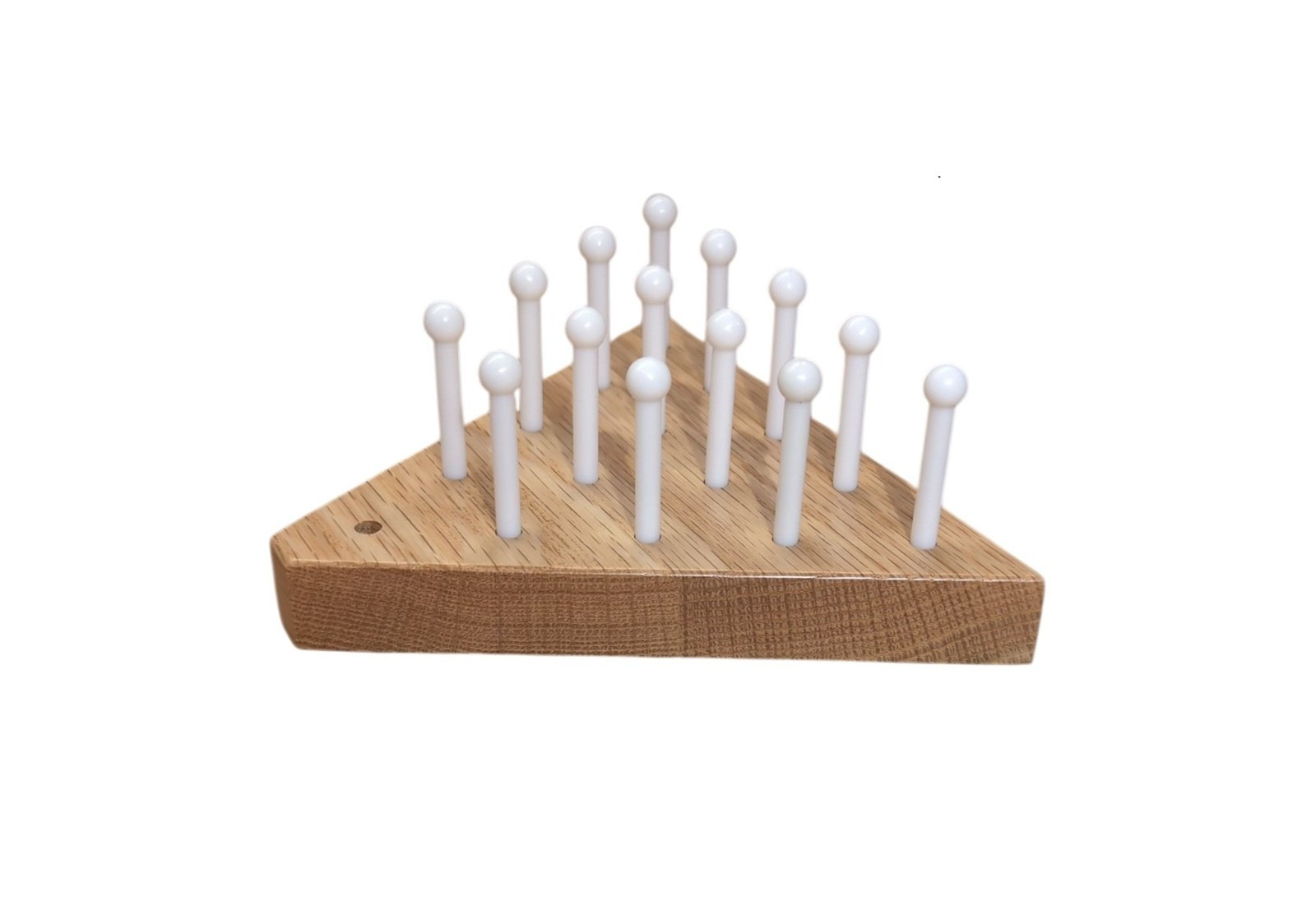Solid Oak Wooden Peg Game Tricky Triangle, Classic Wooden Brain Teaser Puzzle