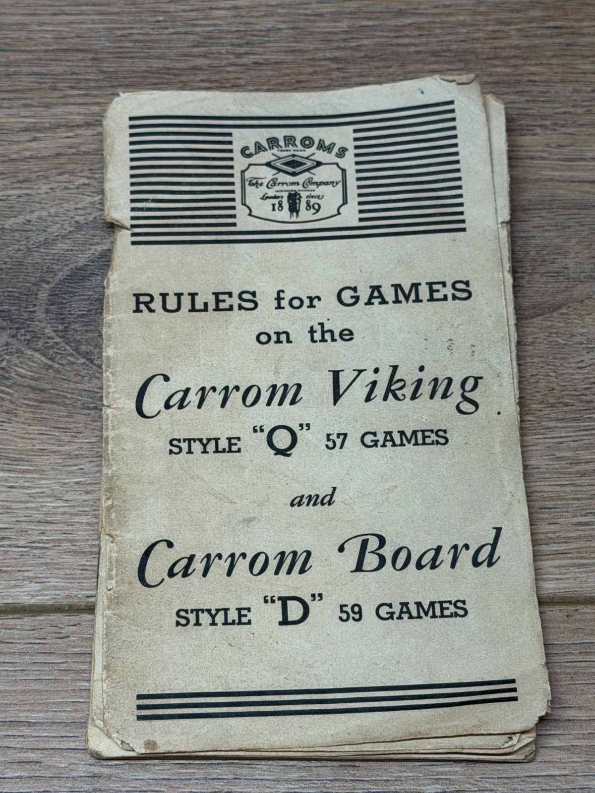 The Carrom Company 1940’s Carrom Game Boards Direction Booklet & Ephemera