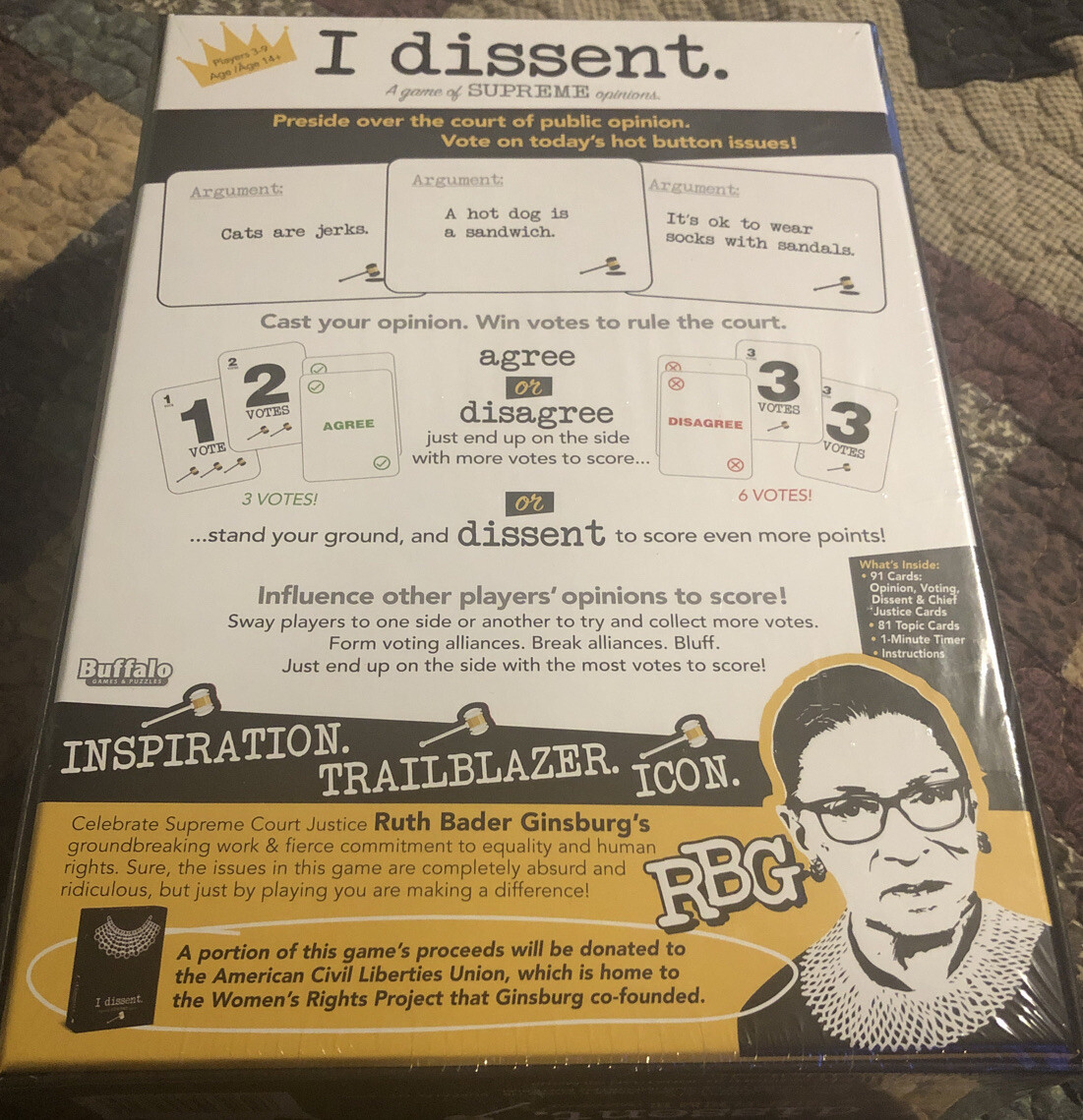 I Dissent Card Game of Supreme Opinions New Sealed Buffalo Games