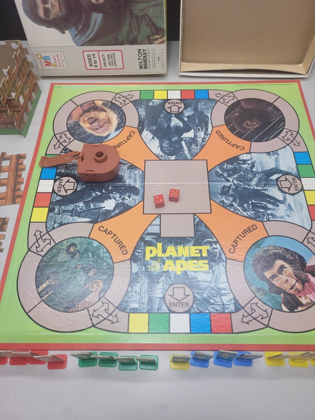 Vtg 1974 Planet of the Apes Board Game #4426 Milton Bradley Used NEAR COMPLETE!