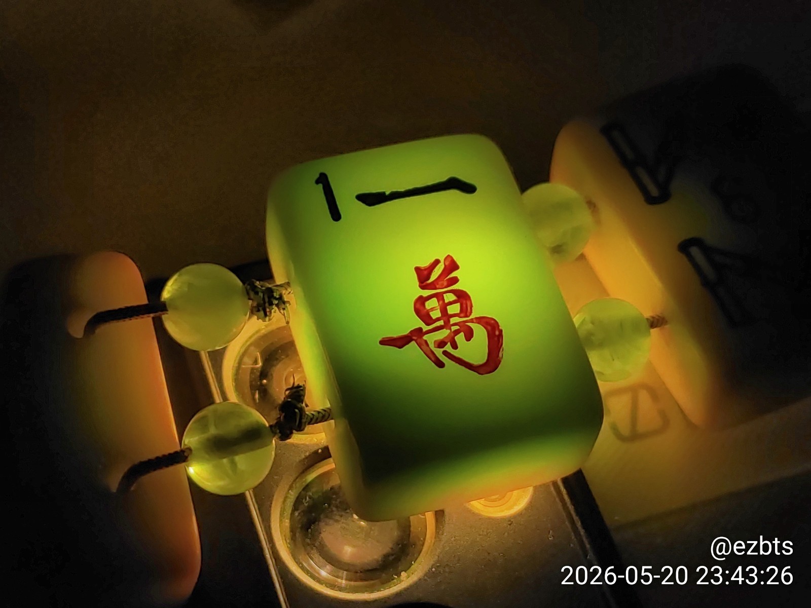Green Glow ALL Bakelite Catalin MahJong Mah Jongg tiles Champion Bracelet
