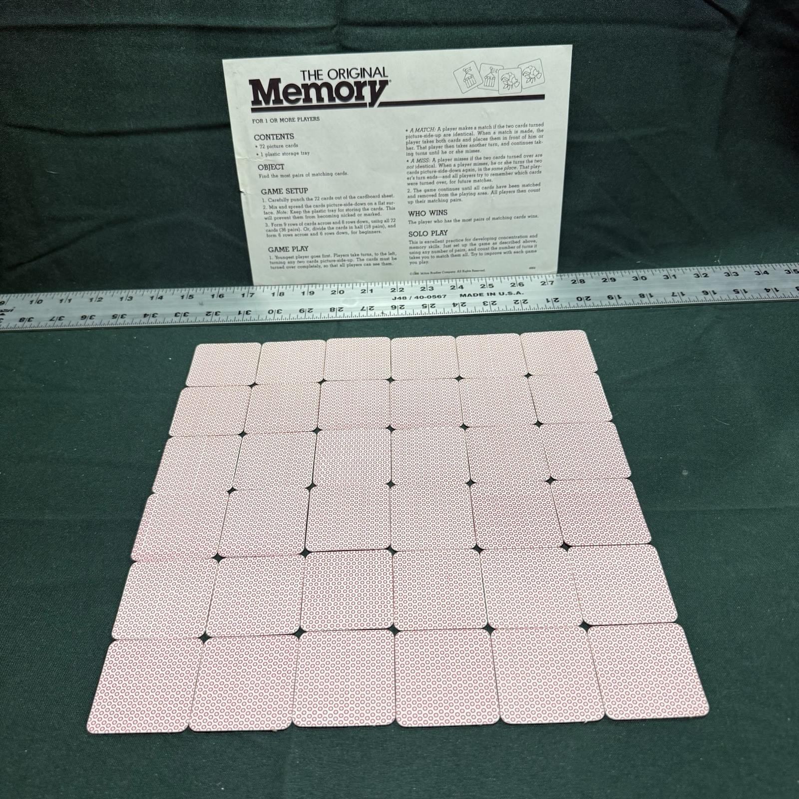 1989 Milton Bradley The Original Memory Game Vintage Ravensburger Complete