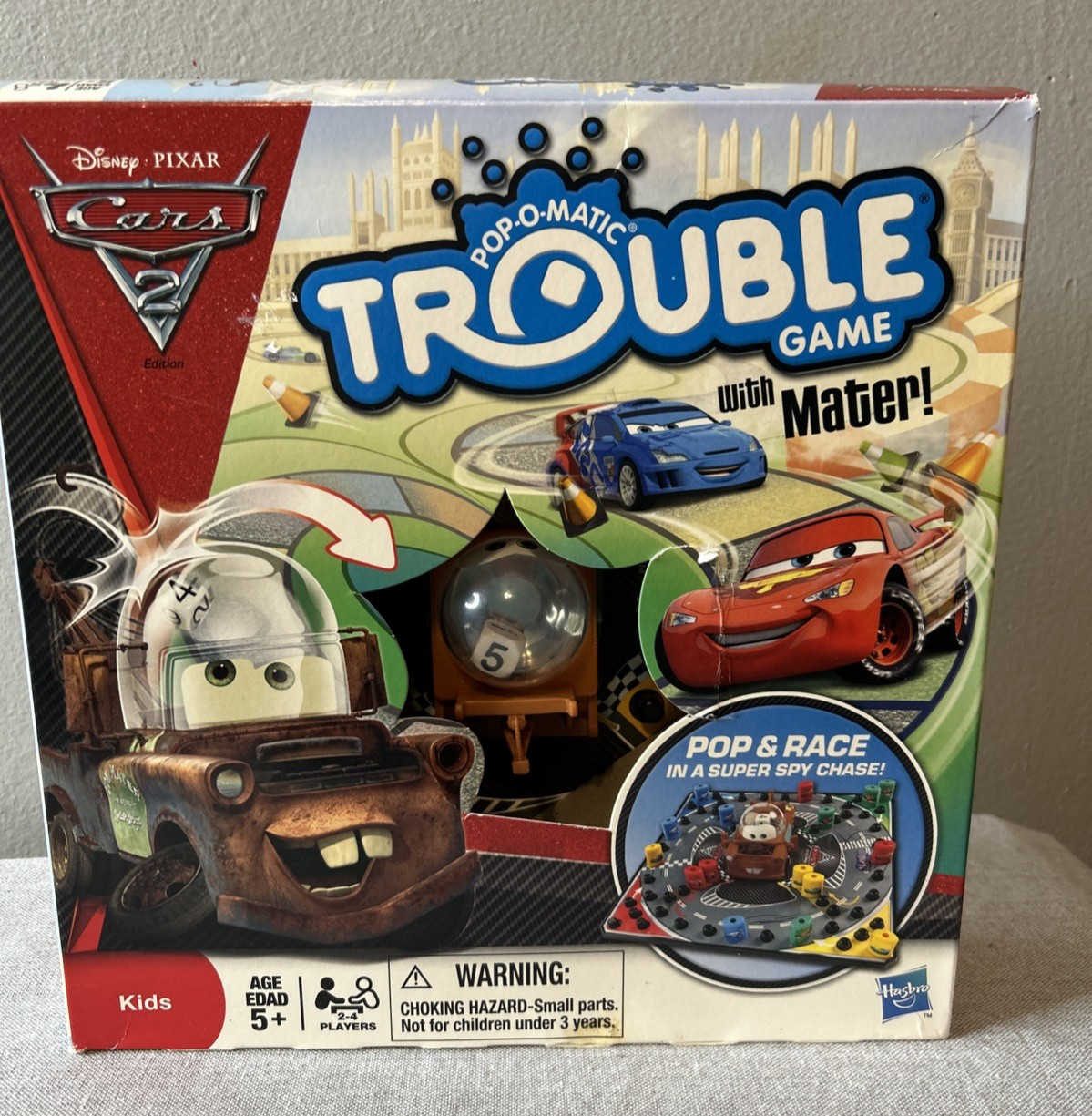 Disney Pixar Cars 2 Pop-O-Matic Trouble Game With Mater New in Box