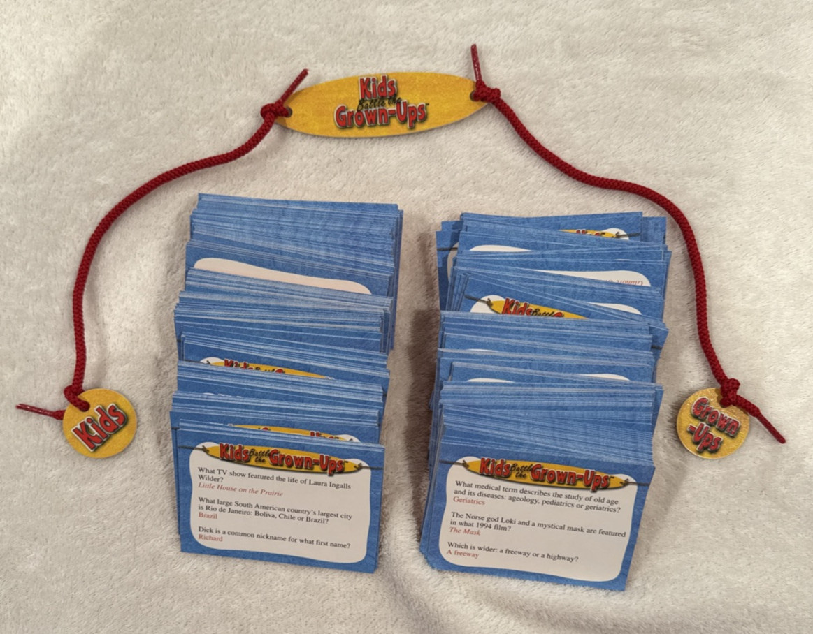 Kids Battle The Grown-Ups Trivia Board Game 2002 by University Games Age 8 & Up