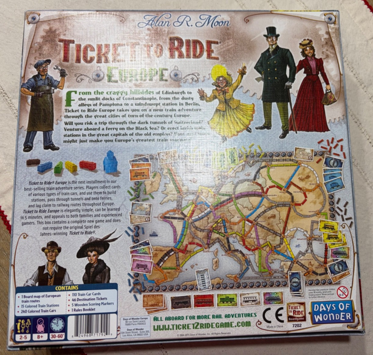 Days of Wonder Ticket to Ride Europe Board Game Mint condition