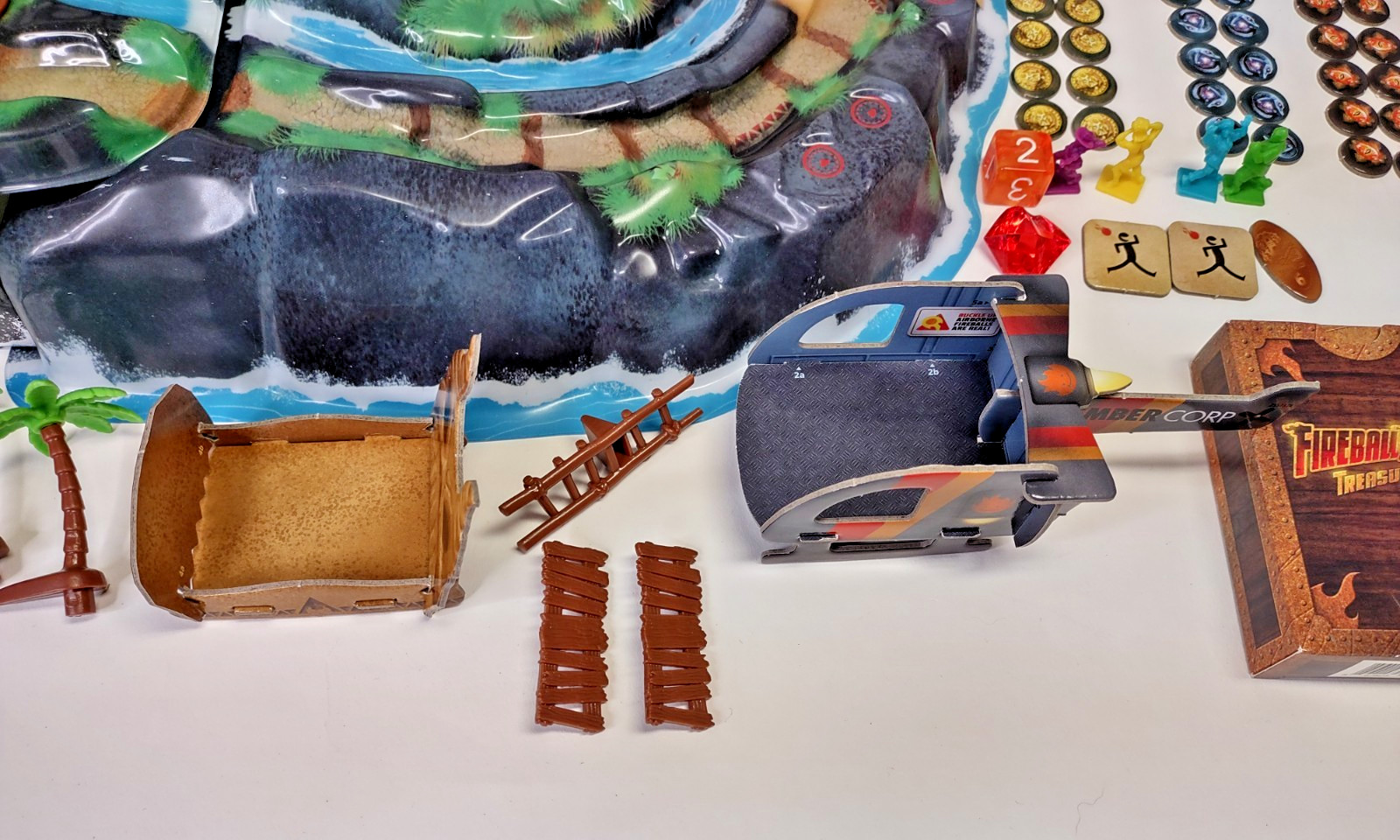 Fireball Island: The Curse of Vul-Kar Board Game, treasure trove,deluxe marbles
