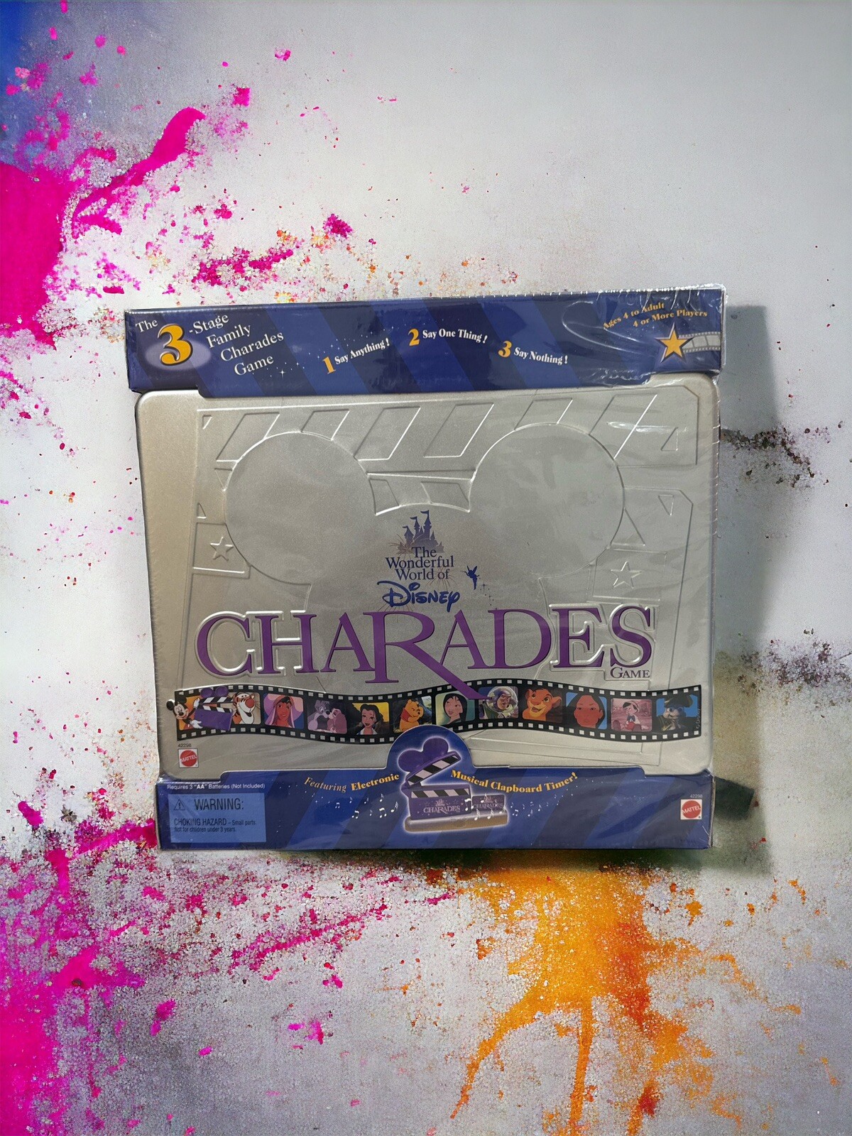 Mattel Wonderful World of Disney Charades Game Metal Tin 1999 Brand New Sealed.