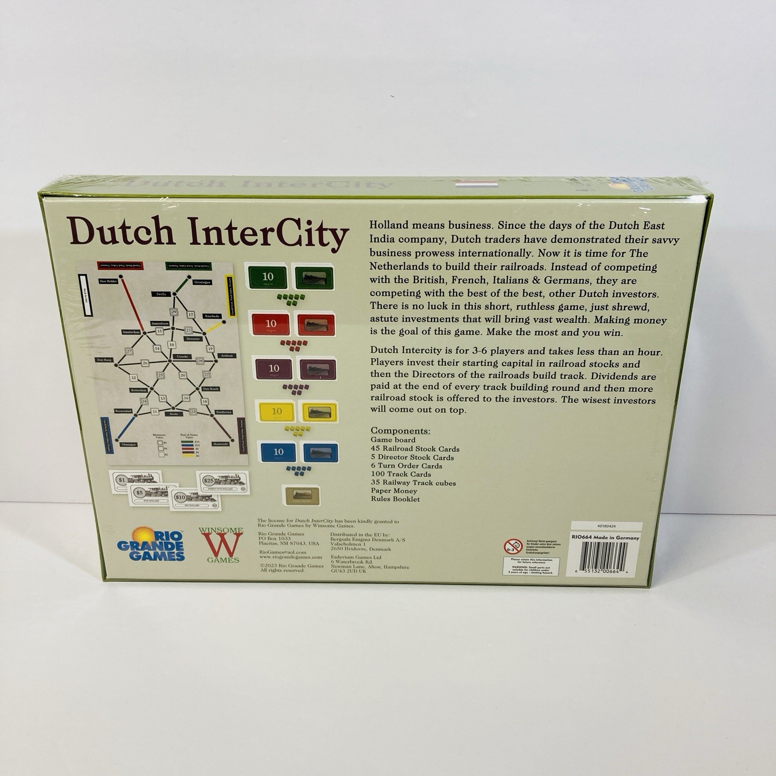 New DUTCH INTERCITY BOARD GAME rio grande games train strategy winsome SEALED