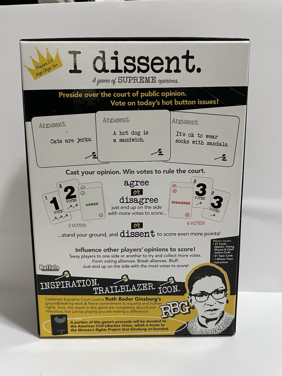 I Dissent: A Game of Supreme Opinions Social Debate/Vote Card Game New Open Box