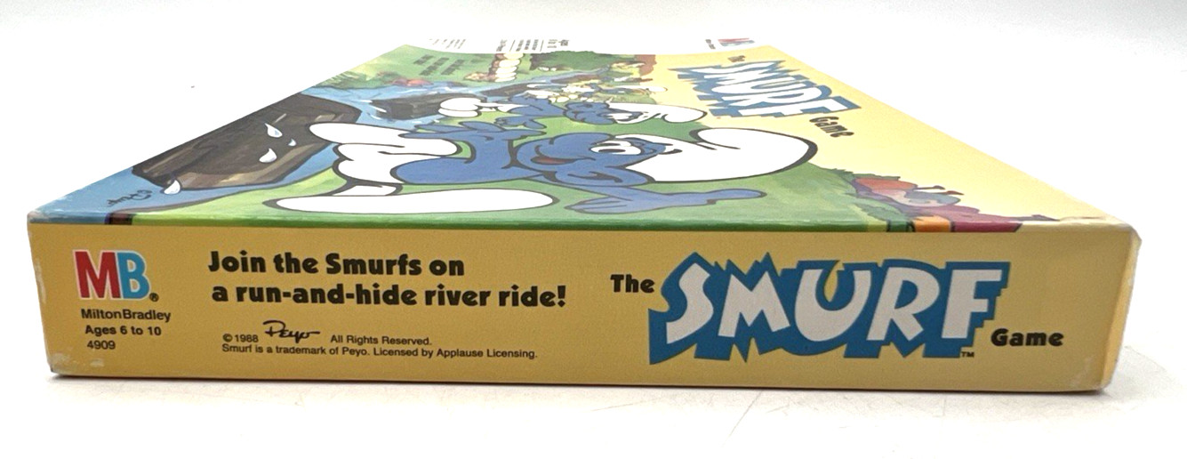 1988 THE SMURF GAME BY MB MILTON BRADLEY BOARD GAME RUN & HIDE RIVER SIDE SEALED