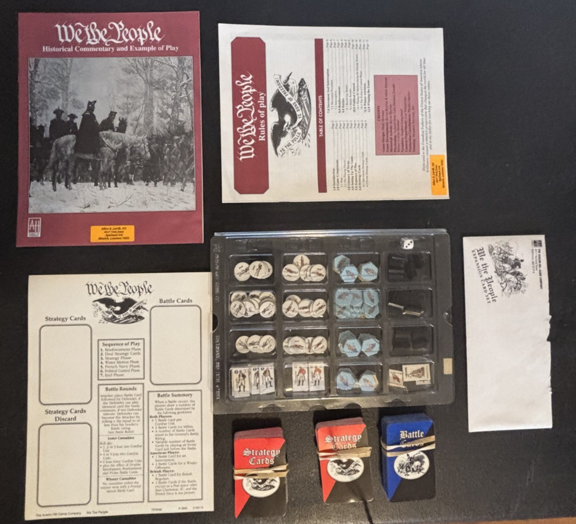 We the People – the American Revolution – Vintage Avalon Hill board game,