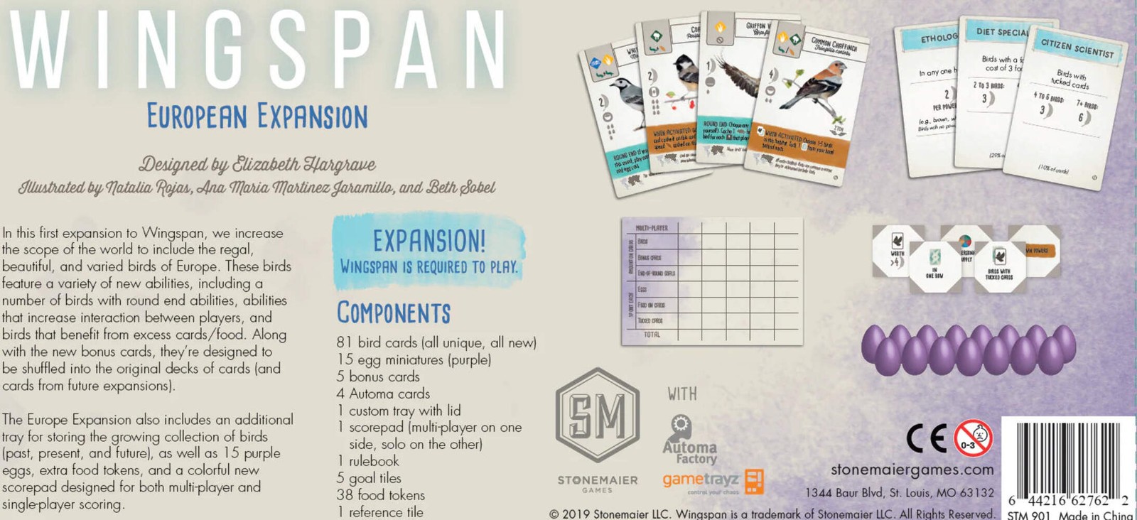 Wingspan – European Expansion: Stonemaier Games Board Games