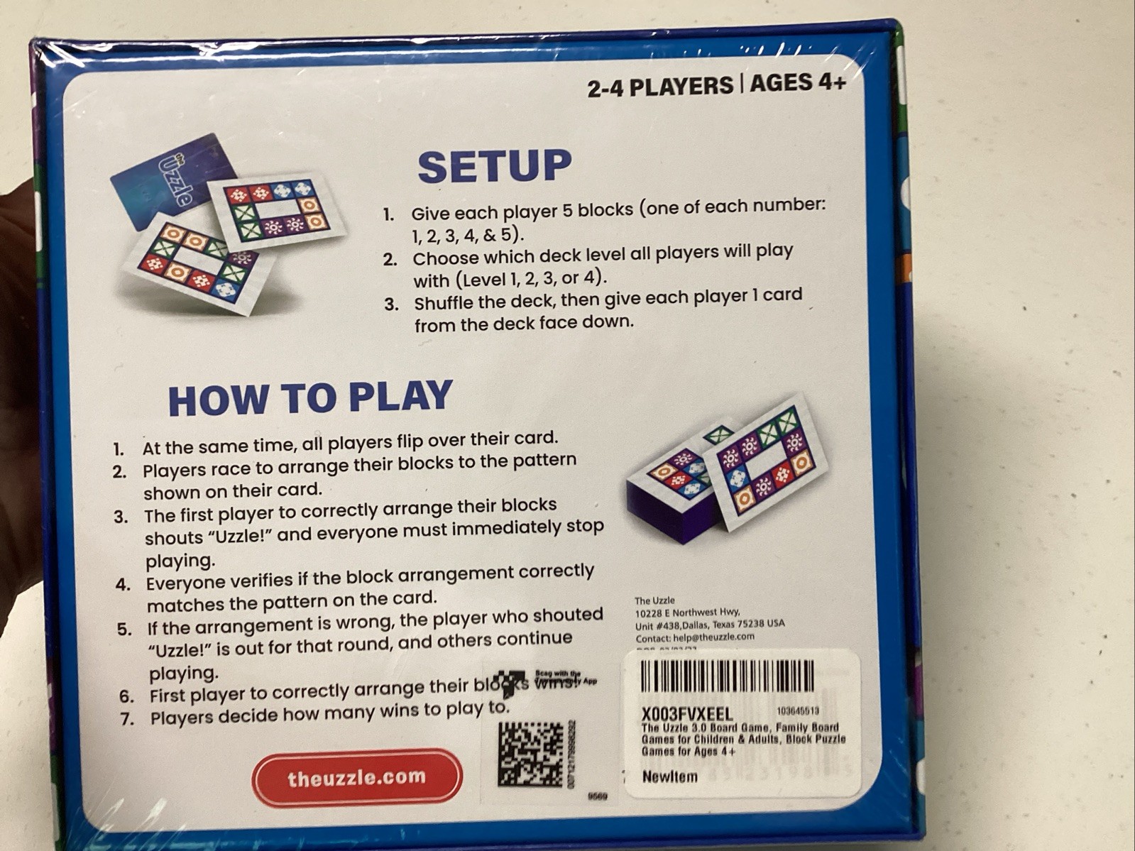 The Uzzle Board Game Family Block Matching Puzzle Children & Adults NEW Sealed