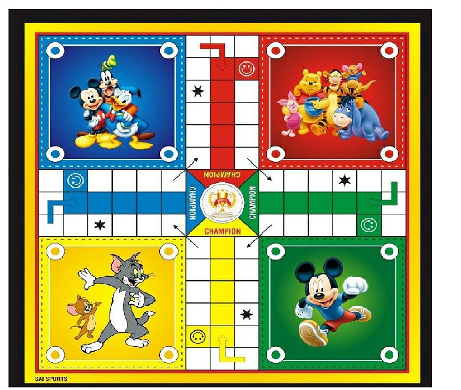 Ludo Game Set with Dice for Kids Cardboard 2 in 1 Ludo and Snakes & Ladder Board