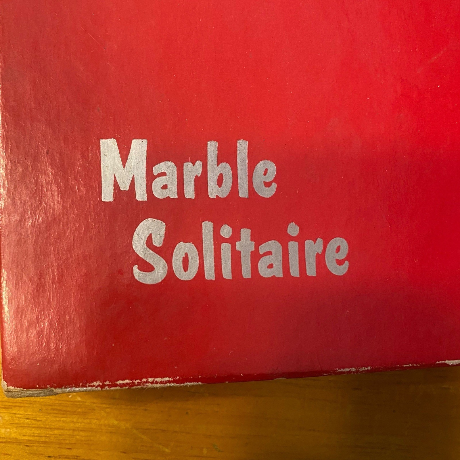 Unbranded Marble Solitaire Board Strategy Game Wooden Walnut Finish With Box