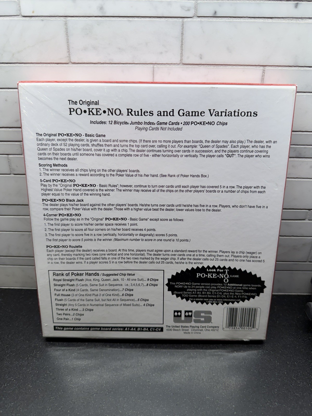 Bicycle Pokeno Original Game 12 Jumbo Index Boards 200 Chips New Sealed