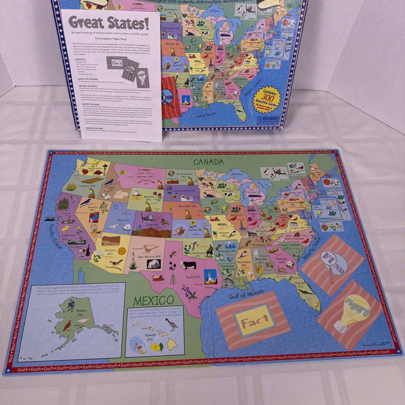 Great States Board Game International Plaything 1999 Geography Complete Vintage
