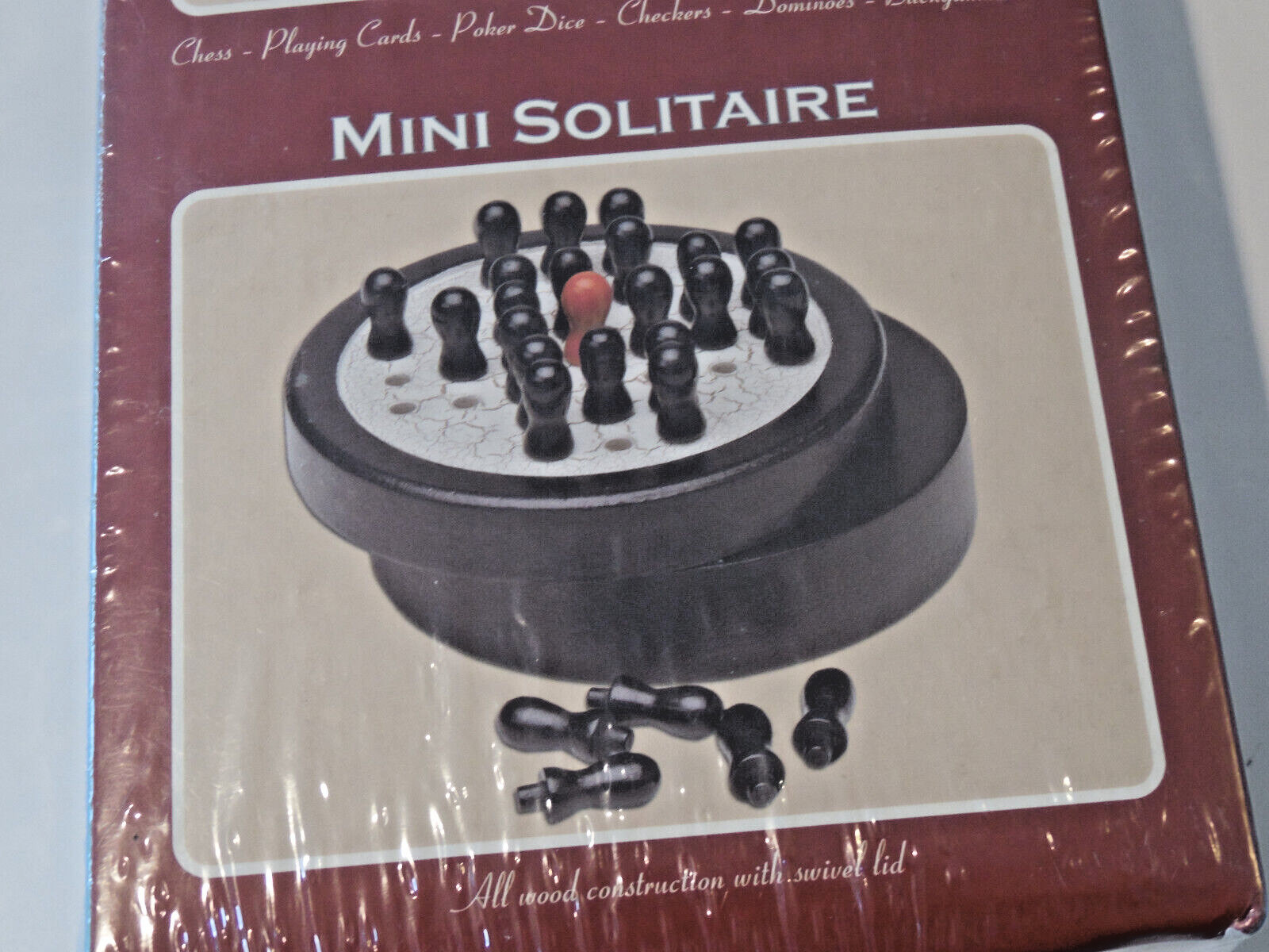Mini Solitaire 6 in 1 Games CHESS CHECKERS DOMINOES BACKGAMMON CARDS POKER DICE