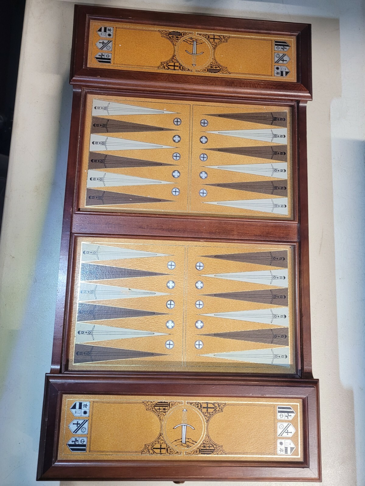 Vintage Franklin Mint Excalibur Backgammon Set 1986 Limited Edition Complete