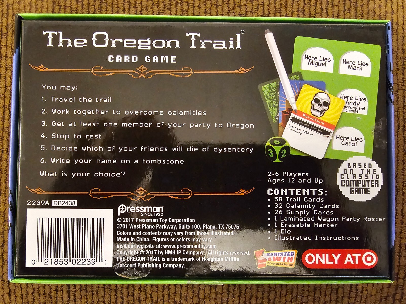 The Oregon Trail Card Game-Pressman New Family Fun 12 Years & Up, 2 to 6 Players