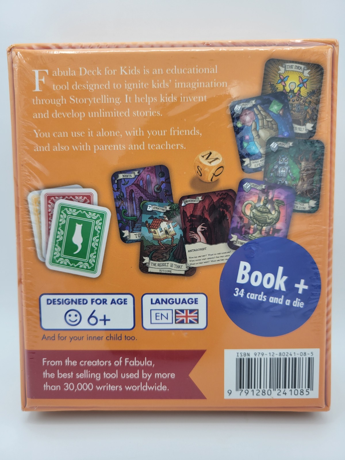 Fabula Deck for Kids, Book + 34 Cards + Die, Educational Tool for Young Writers