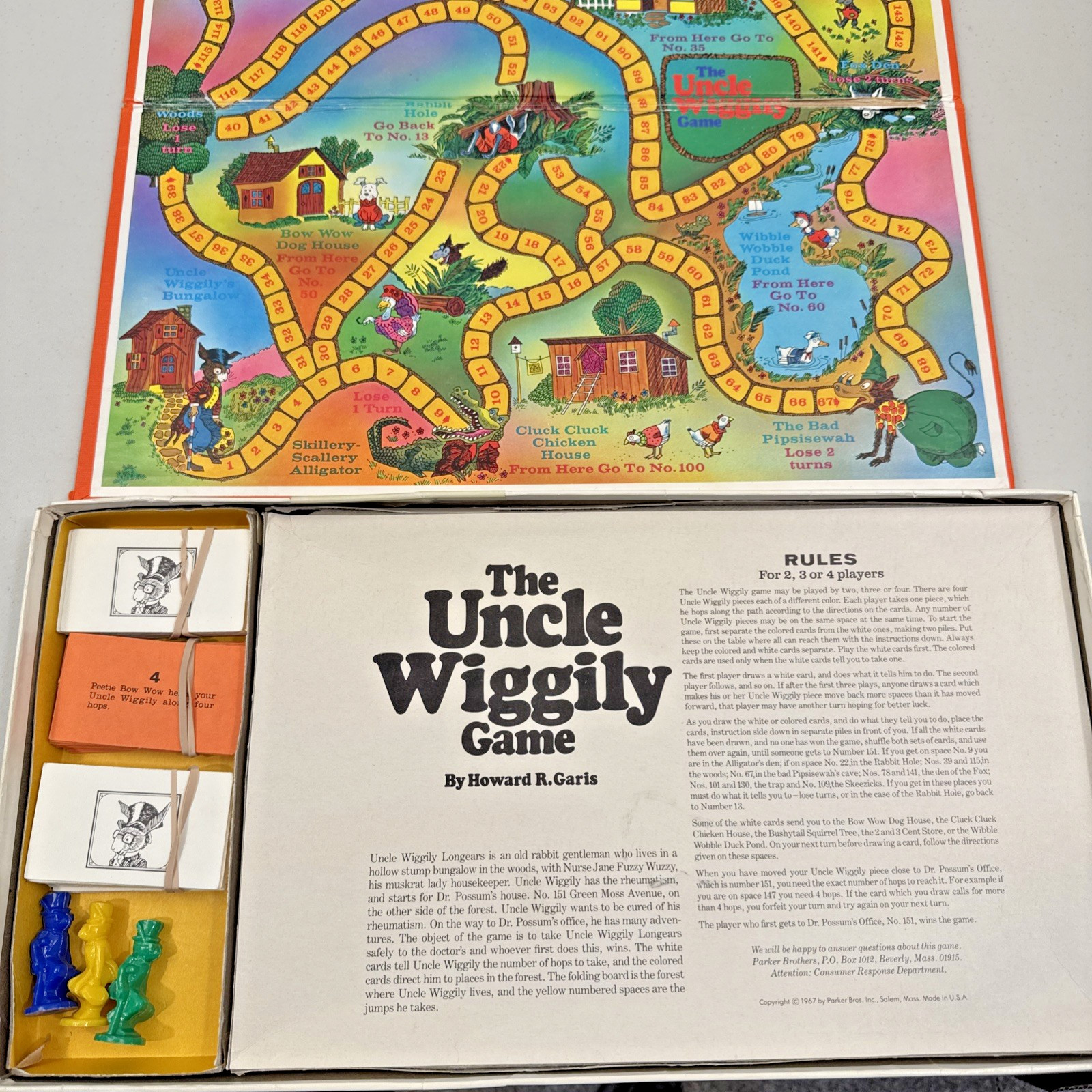 Vintage The Uncle Wiggly Board 1967 Pre-owned Classic Game