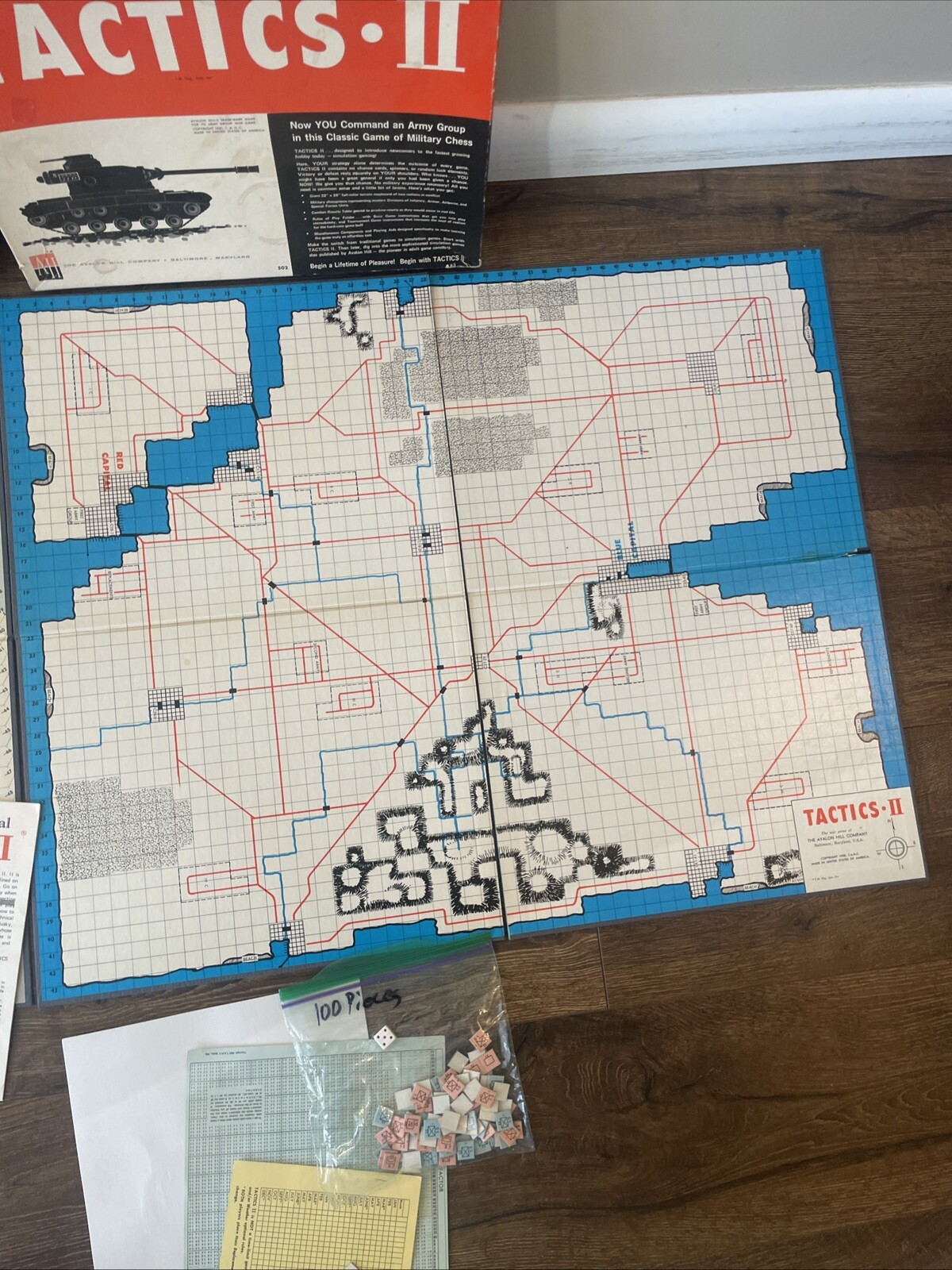 1961 D-Day World War II Invasion Board Game #508 Avalon Hill WWII Tactics II