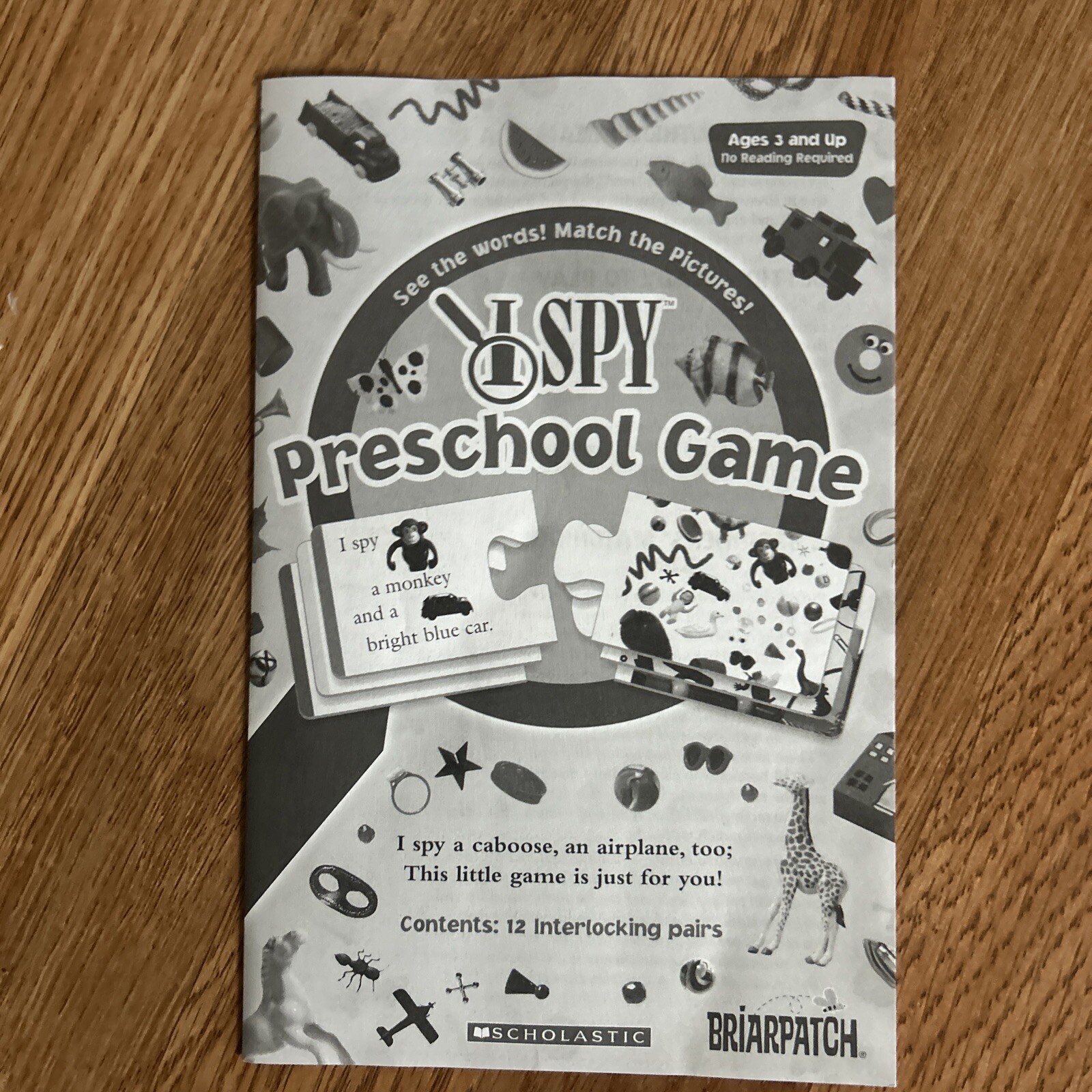 Briarpatch Scholastic ~ I Spy Preschool Game PLAY & LEARN ~ See Words Match Pic